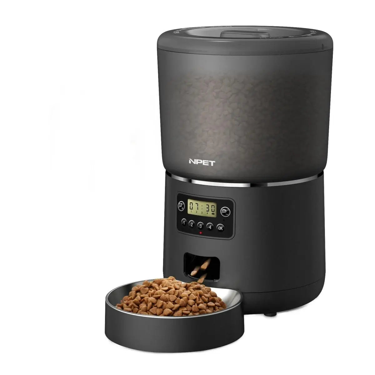 NPET 4L Smart Automatic Pet Feeder – Programmable Food Dispenser with Stainless Steel Bowl for Cats & Dogs