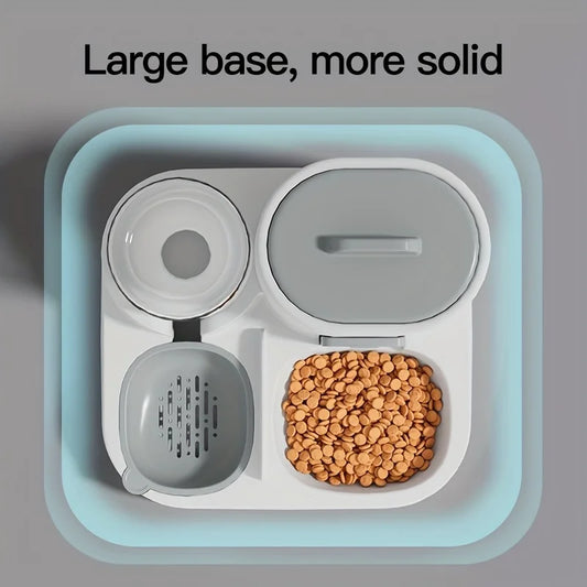2-in-1 Automatic Pet Feeder and Water Dispenser – Dual Function Cat Bowl in Durable Plastic