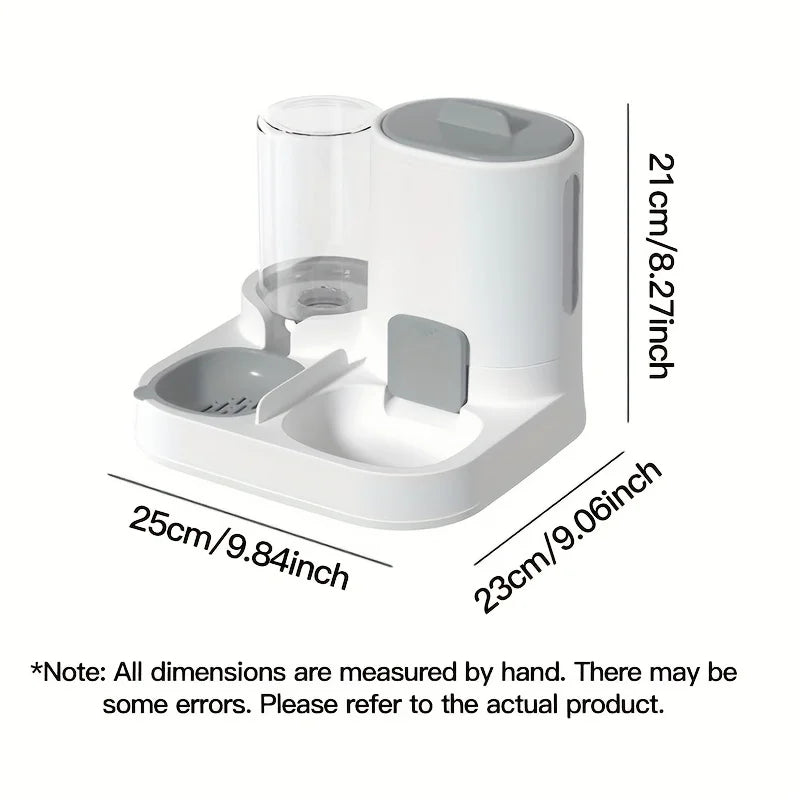 2-in-1 Automatic Pet Feeder and Water Dispenser – Dual Function Cat Bowl in Durable Plastic