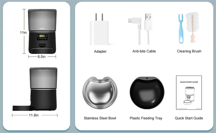 NPET 4L Smart Automatic Pet Feeder – Programmable Food Dispenser with Stainless Steel Bowl for Cats & Dogs