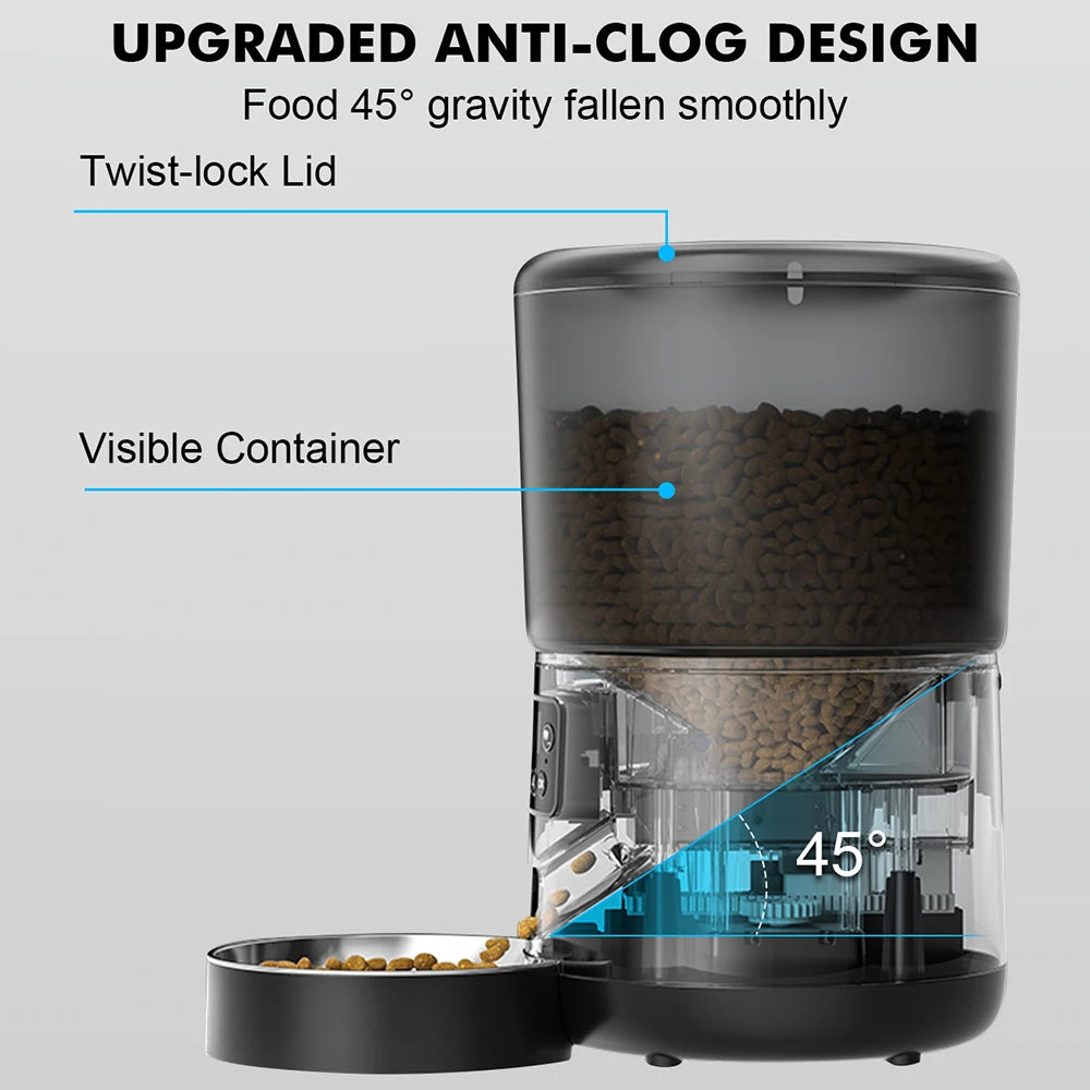NPET 4L Smart Automatic Pet Feeder – Programmable Food Dispenser with Stainless Steel Bowl for Cats & Dogs