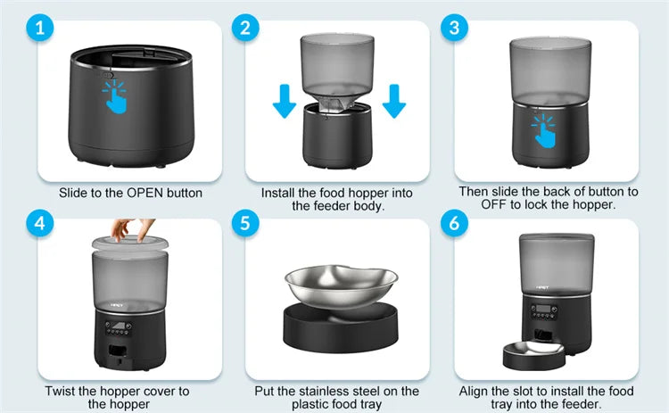 NPET 4L Smart Automatic Pet Feeder – Programmable Food Dispenser with Stainless Steel Bowl for Cats & Dogs